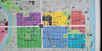 Mapa centrum miasta Filadelfia