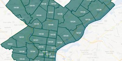 Mapa centrum miasta, Filadelfii indeks