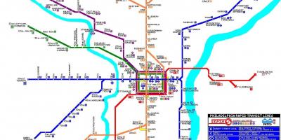 System Filadelfia transportu publicznego mapie