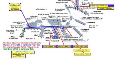 Mapę lotniska w Filadelfii