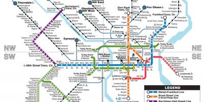 Mapa metra w Filadelfii