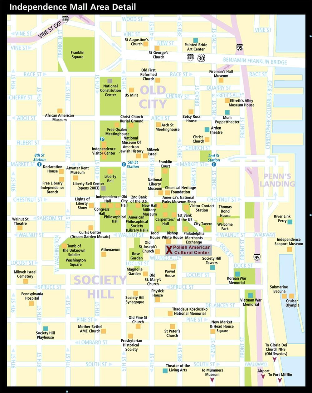mapa historycznego Filadelfia