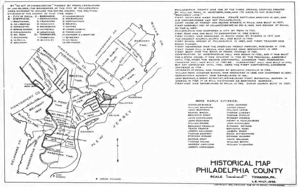 Okręg Filadelfia mapie