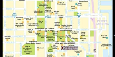Mapa historycznego Filadelfia