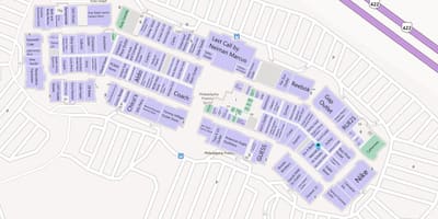Mapa Philadelphia premium outlets